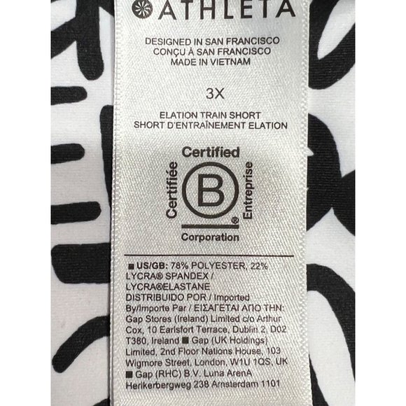 NWT ATHLETA Elation Train Short Sz 3X White Black PRIDE - Picture 6 of 7
